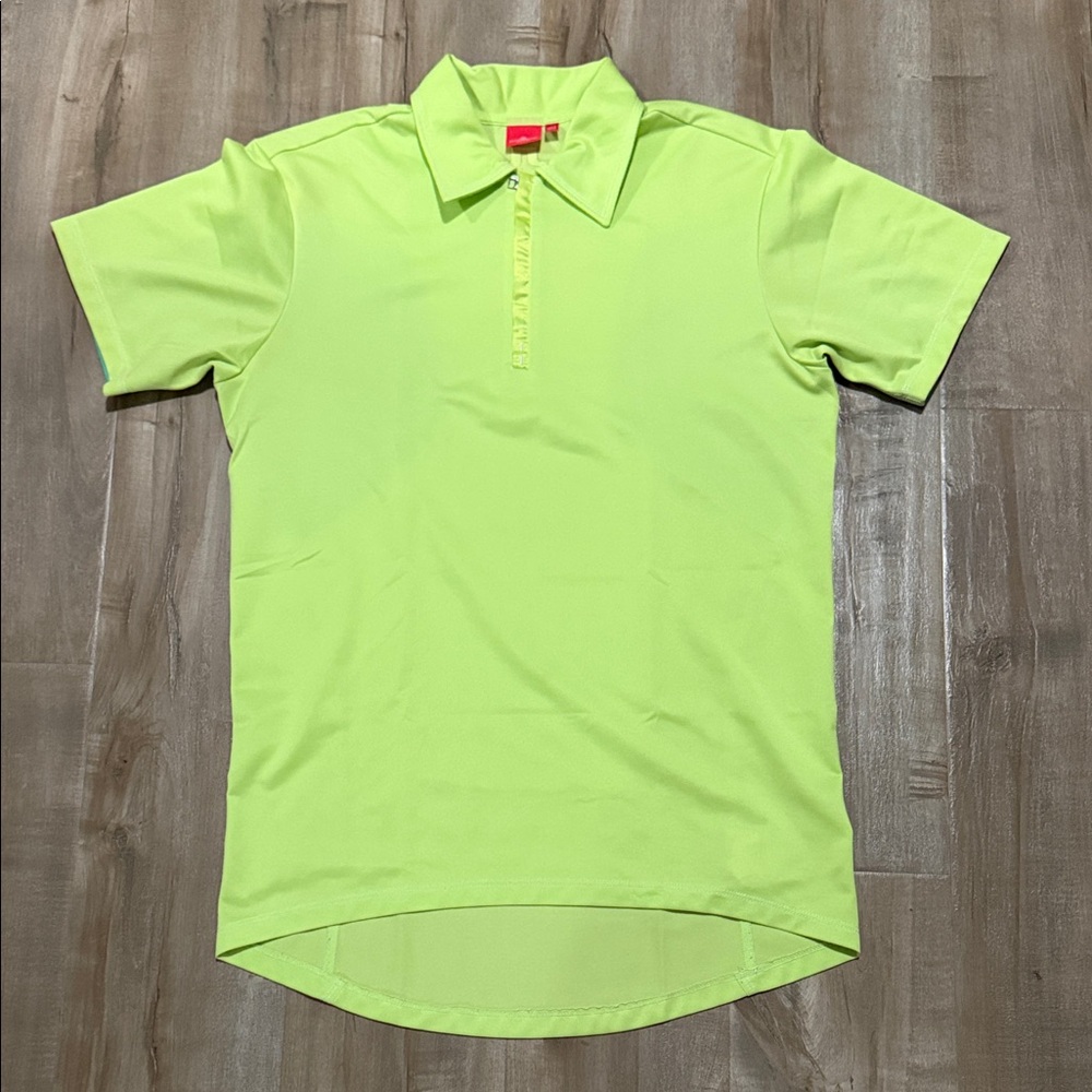 J.Lindeberg Lime Green Short Sleeve Golf Shirt FieldSensor Fabric, Sz M